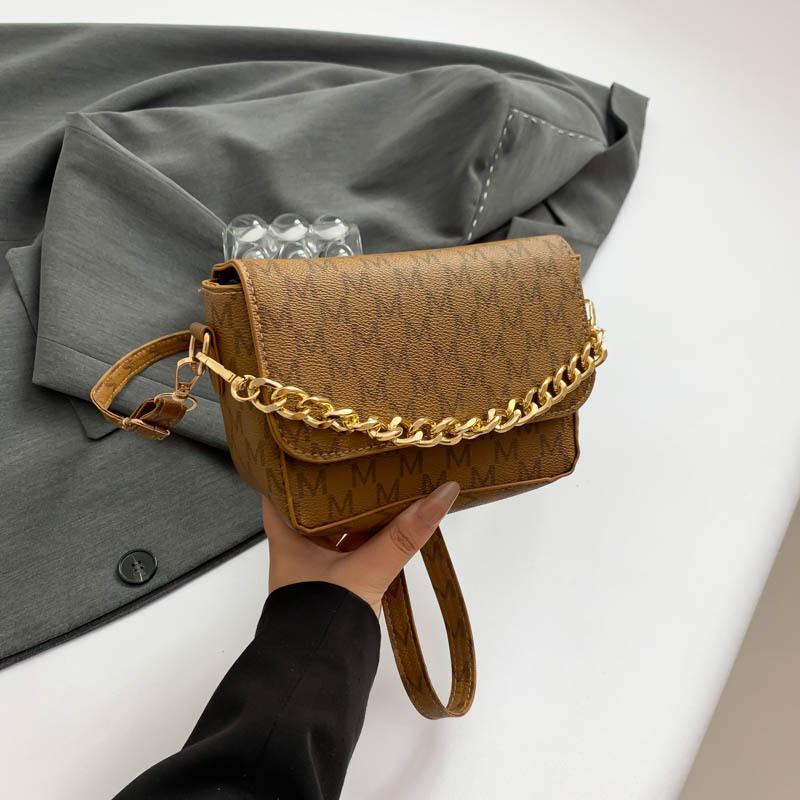 

Foreign style simple single shoulder small square bag 2024 autumn new fashion beautiful retro light luxury casual messenger bag коричневий