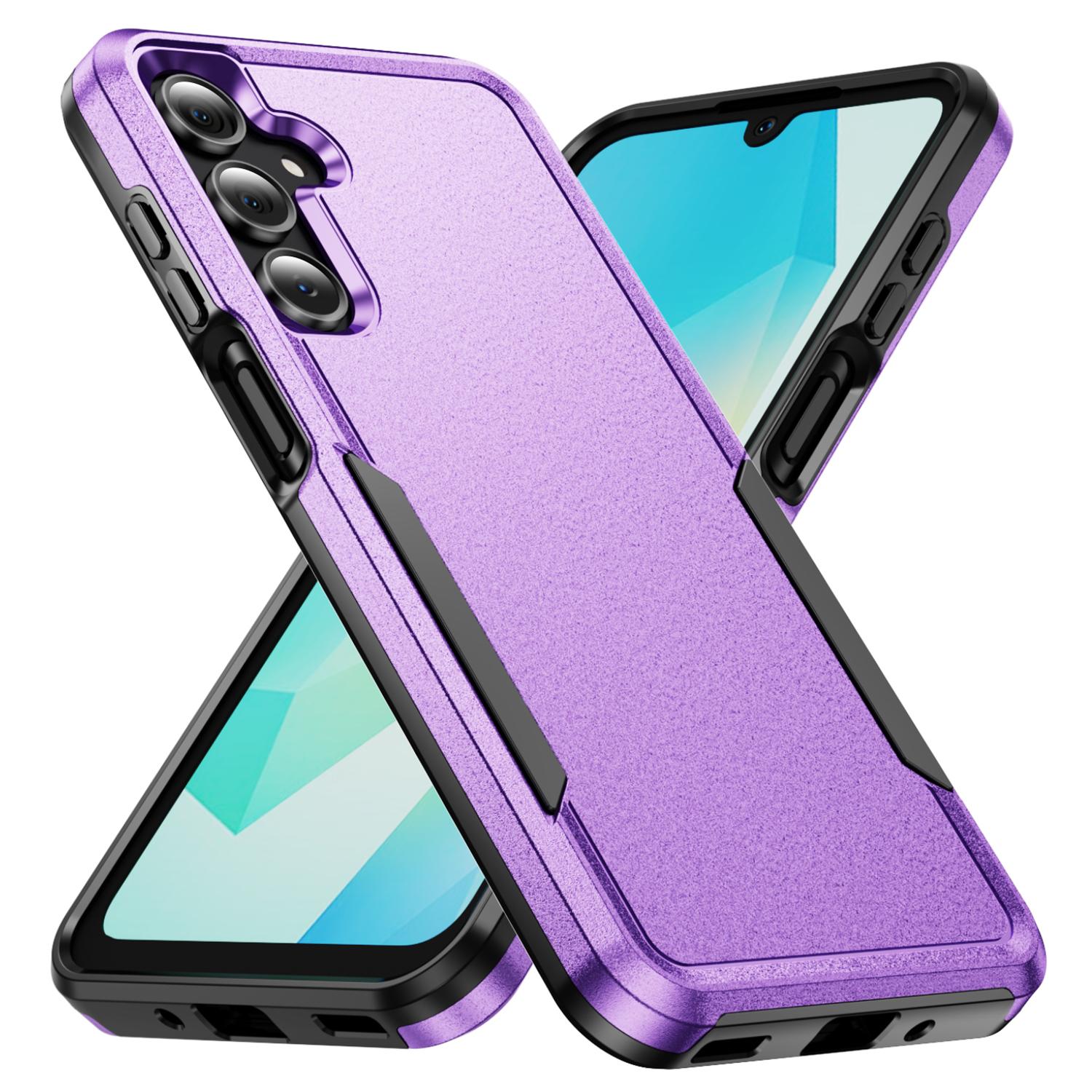 

For Samsung Galaxy A16 4G/5G Case PC+TPU Military Grade Drop Protective Phone Cover Purple+Black