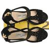 Auth JIMMY CHOO Lochsandalen mit Lochmuster-Sternabsatz Schwarz ji8803ss Gebraucht