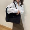 Tote Bag Women's Popular Casual Simple Large-capacity Versatile Shoulder Bag Fashion Contrasting Color Velvet Bag This Year