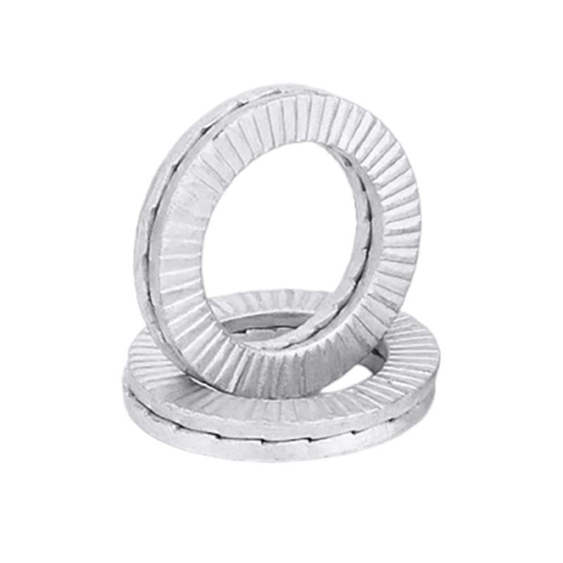 304 Stainless Steel Double-Stacked Self-Locking Washer with Serrations