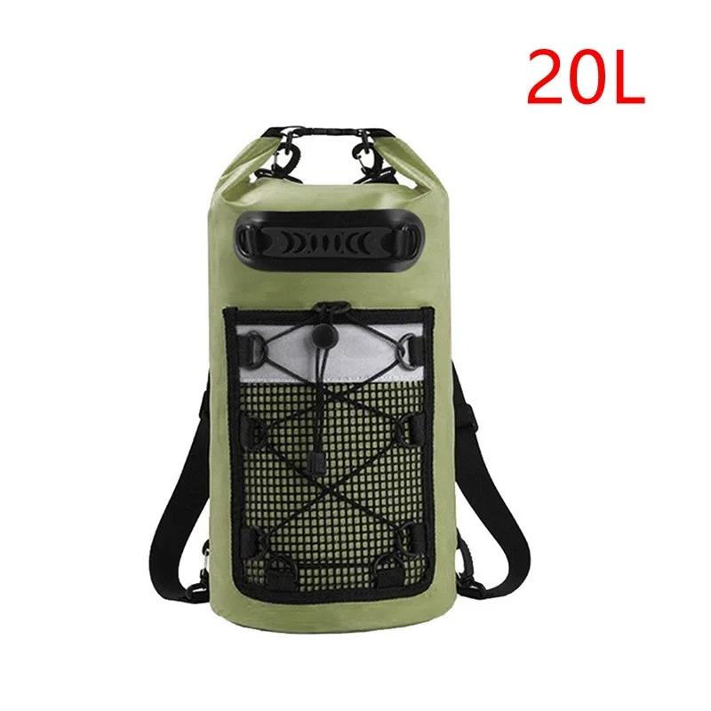 Bolsa Seca de PVC para Natación Paquete 20/30L Bolsas de Hombro Impermeables para Deportes al Aire Libre para Senderismo Rafting Surf Kayak Navegación Mochila