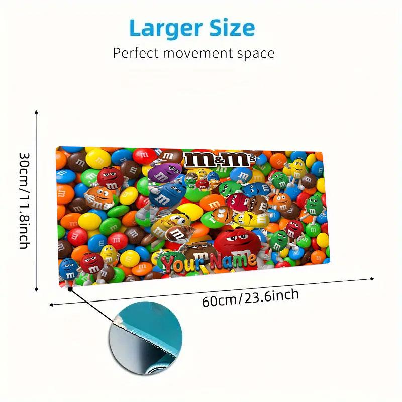 M&M's Custom Name Large Size Mouse Pad Large Gaming Table Cushion Non-slip Laptop Tablet Big Mousepad XXL Mat Mini PC Playmat With Lock edge