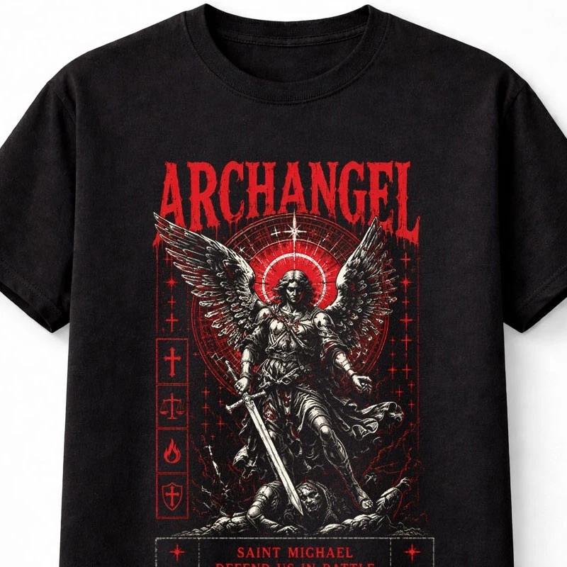 Archangel Saint Michael Defend Us In Battle Graphic Unisex TShirt S
