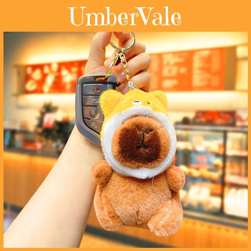 Cute Plush Capybara Keychain Pendant Ornament Wholesale Backpack Car Key Ring Doll