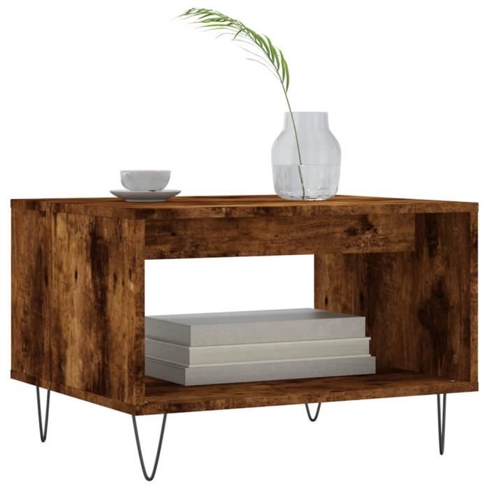 VidaXL Coffee Table Smoked Oak 60x50x40 Cm Engineered Wood 829257