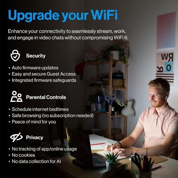 Routeur wifi mesh - linksys - velop micro 6 - 3 gbit/s - couverture 325 m² - wifi 6