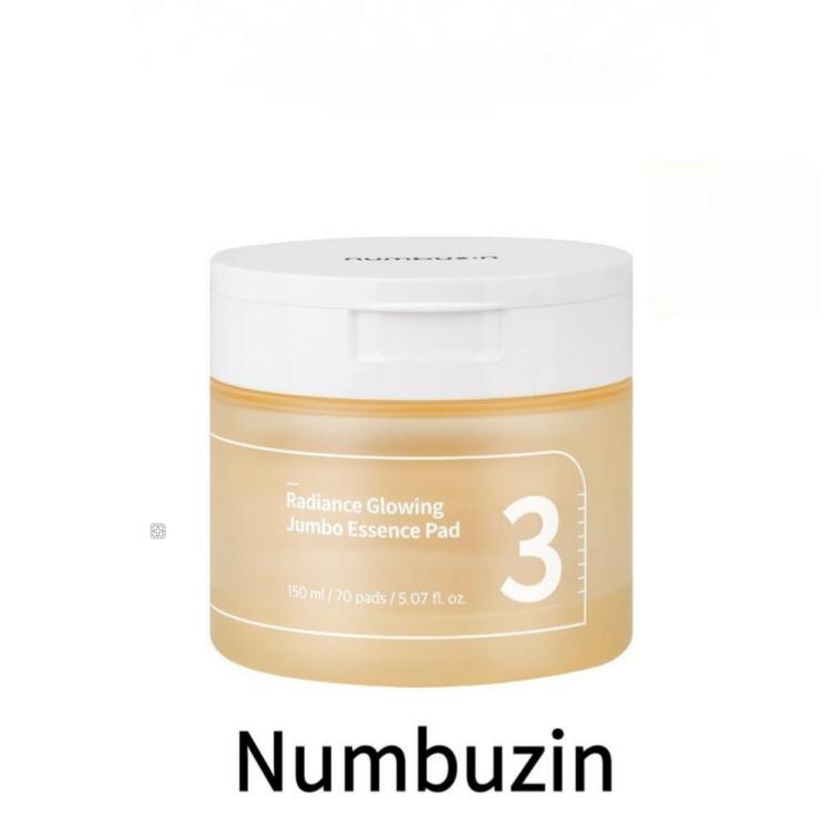

NUMBUZIN Pad No.3 Radiance Glowing Essence Pad 150 мл / 70 подушечек, с 50 видами питательных ферментированных ингредиентов, увлажняет кожу Pad 150ml