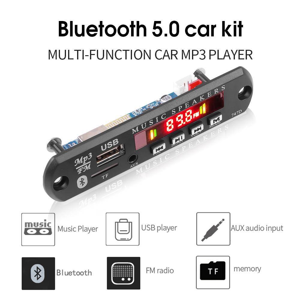 KEBIDU Bluetooth 5.0 MP3 Decoder Board DC 9V-12V FM Radio Modul Drahtloser Auto Musik Player Unterstützung USB AUX TF Karte Auto Kit