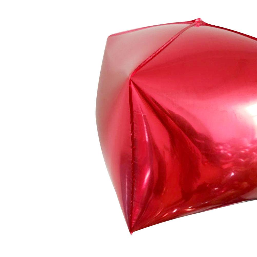 3Pcs 4D Square Aluminum Foil Balloon Cube Shaped Party Decoration for Birthday Wedding Festival Celebration Photo Prop