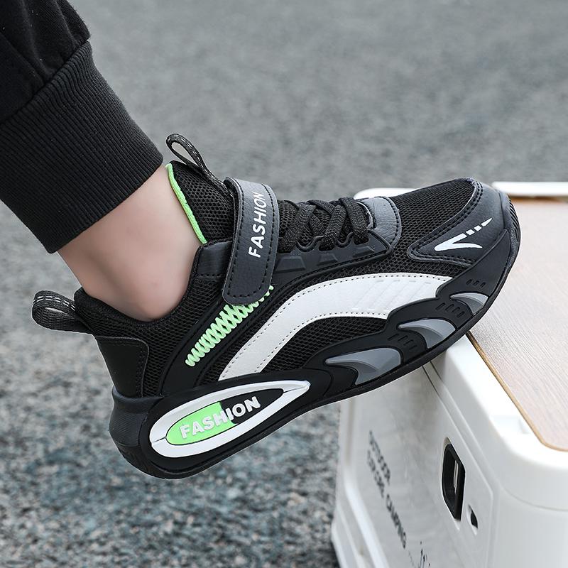

Boys Spring 2025 Mesh Running Shoes - Trendy Leather Children s Sports Sneakers Size 37