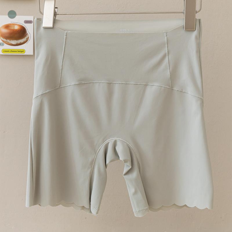 Seamless high-waisted safety shorts for women, anti-exposure, summer thin underwear, plus-size tummy control leggings, ice silk hot-selling item