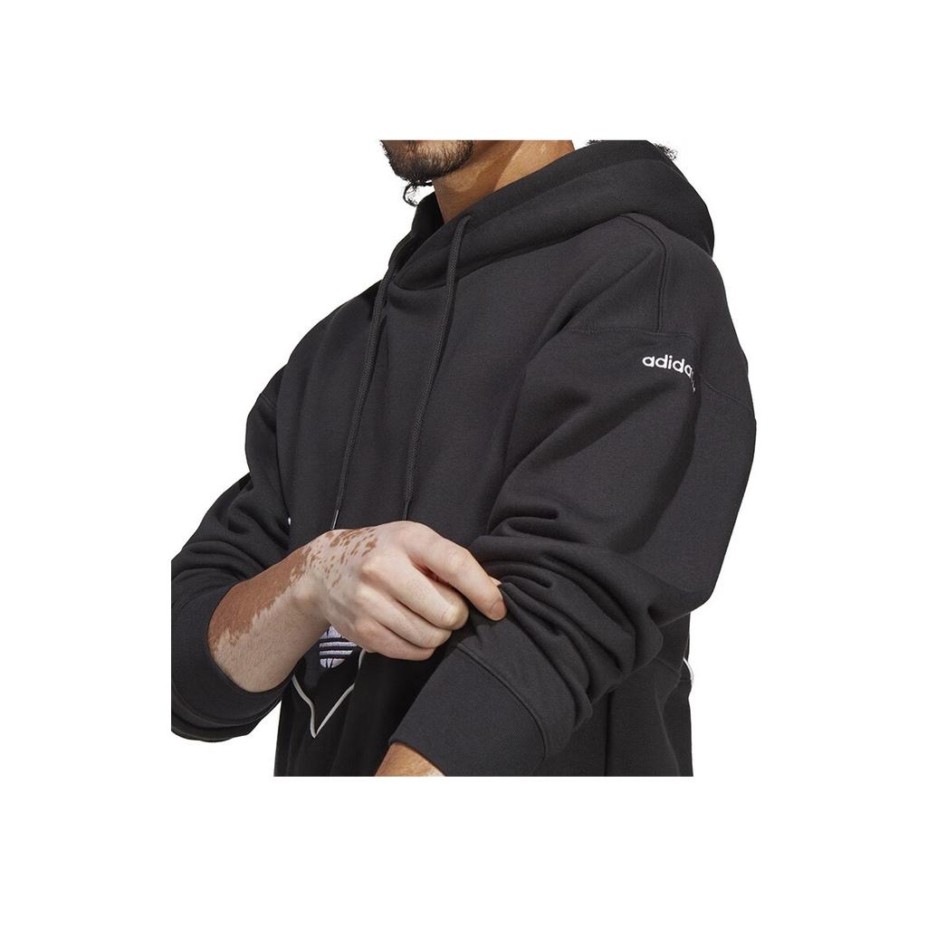 Adidas Originals Trefoil Logo Embroidered Drawstring Hoodie Men Hoodie Black HR5335