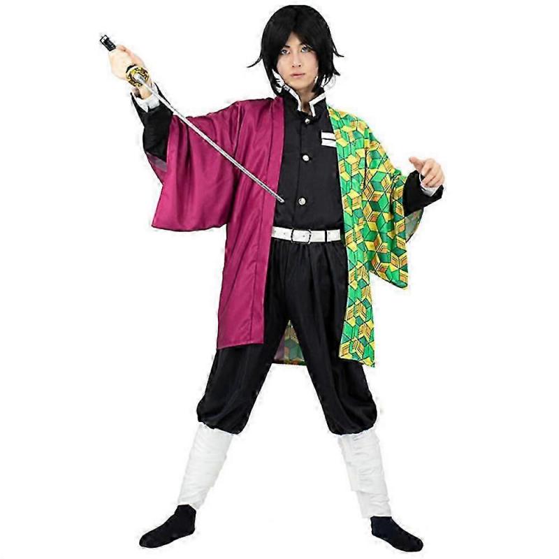 Demon Slayer Tomioka Giyuu Cosplay Outfit Halloween Party Costume Kimono Outfit Anime Role Play Suit