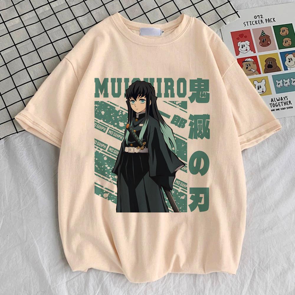 Muichiro Tokito T Shirt Female Trendy Graphic 2000s Psychedelic Colorful Streetwear T Shirt Vintage Graphic Comfortable Grunge