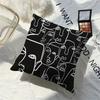Abstract Facial Line Pattern Pillowcase, Suitable for Living Room, Bedroom, Decoration (without Pillow Core)