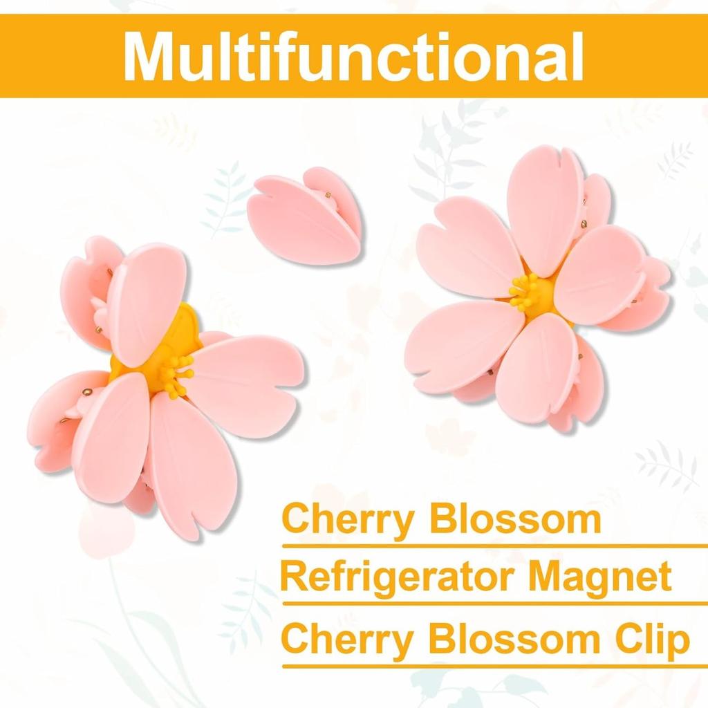 Cherry Blossom Petals Magnetic Fridge Magnets Magnetic Sealing Clips for Food Storage Stickers Flower Decoration Home Kitchen