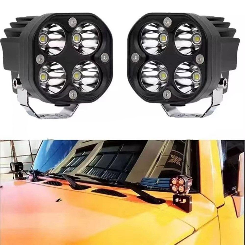 12V 24V Driving Moto Spotlights White/Yellow Light Car Fog Lamp Motorcycle Work Light  Truck