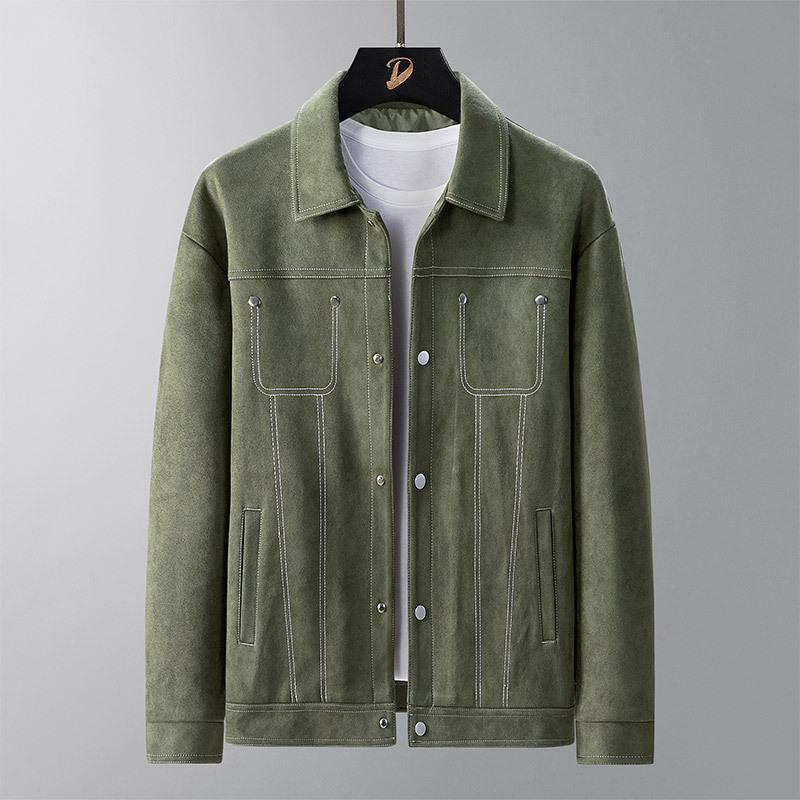 

Men s Trendy Loose Suede Fleece Lapel Jacket - Spring Casual Versatile Workwear 4XL