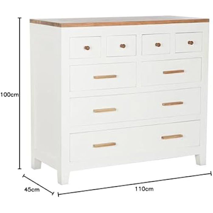 Commode - DKD HOME DECOR - Blanc Marron - Bois de manguier - 110 x 45 x 100 cm - Contemporain