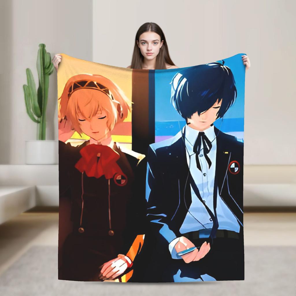 Anime P-Persona 5 Blanket  Soft Street Trend Plush Throw Blanket For Outdoor Travel Flannel Bedspread Bed Cover