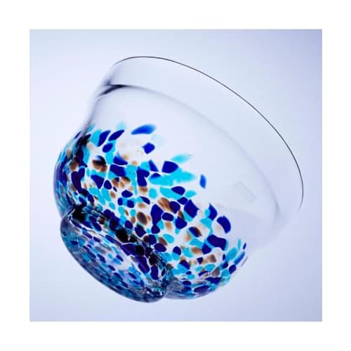 Yamakiikai Crystal Matcha Bowl, Blue and White, W614