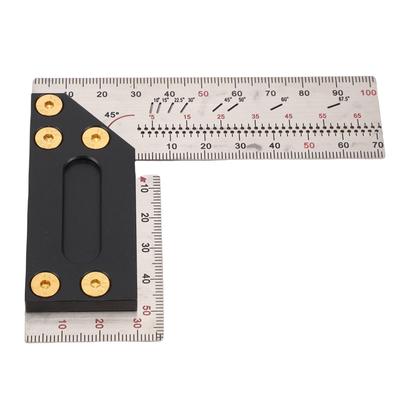 Woodworking Square Ruler Right Angle Ruler Carpenter Square Layout Tool with Marking Holes 3.9 Inch