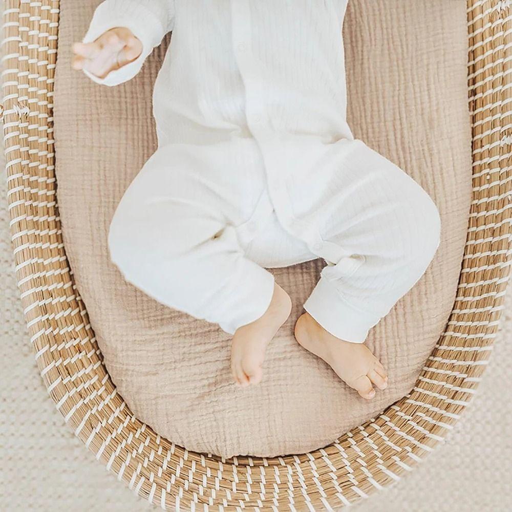 2Pcs/Set Solid Baby Fitted Sheet Printed Cradles Mattress Cover Durable Newborn Changing Pad Cover