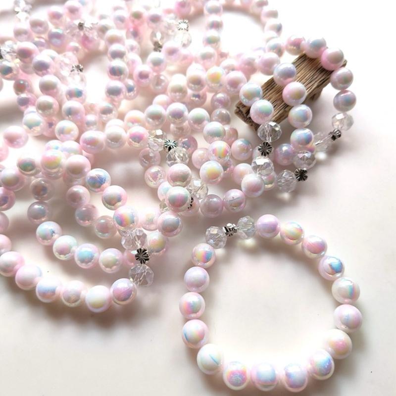 Unisex Handchain Meditation Bead Bracelet Smooth Round Beads Wristband Adjustable Size Bangles Accessory for Men Women