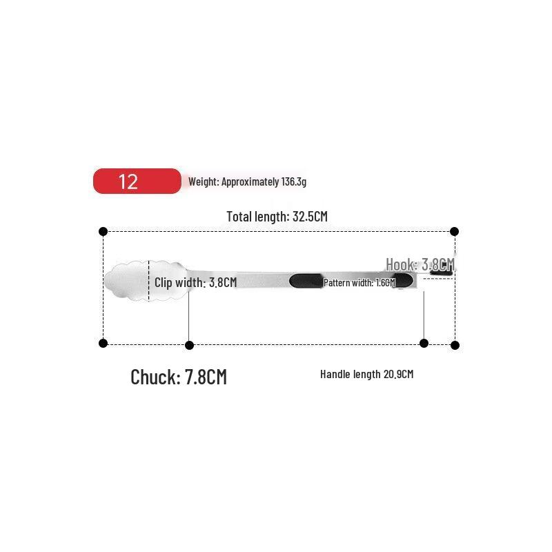 ZISIZ 12-inch Extra Long Thick Stainless Steel Food Tongs