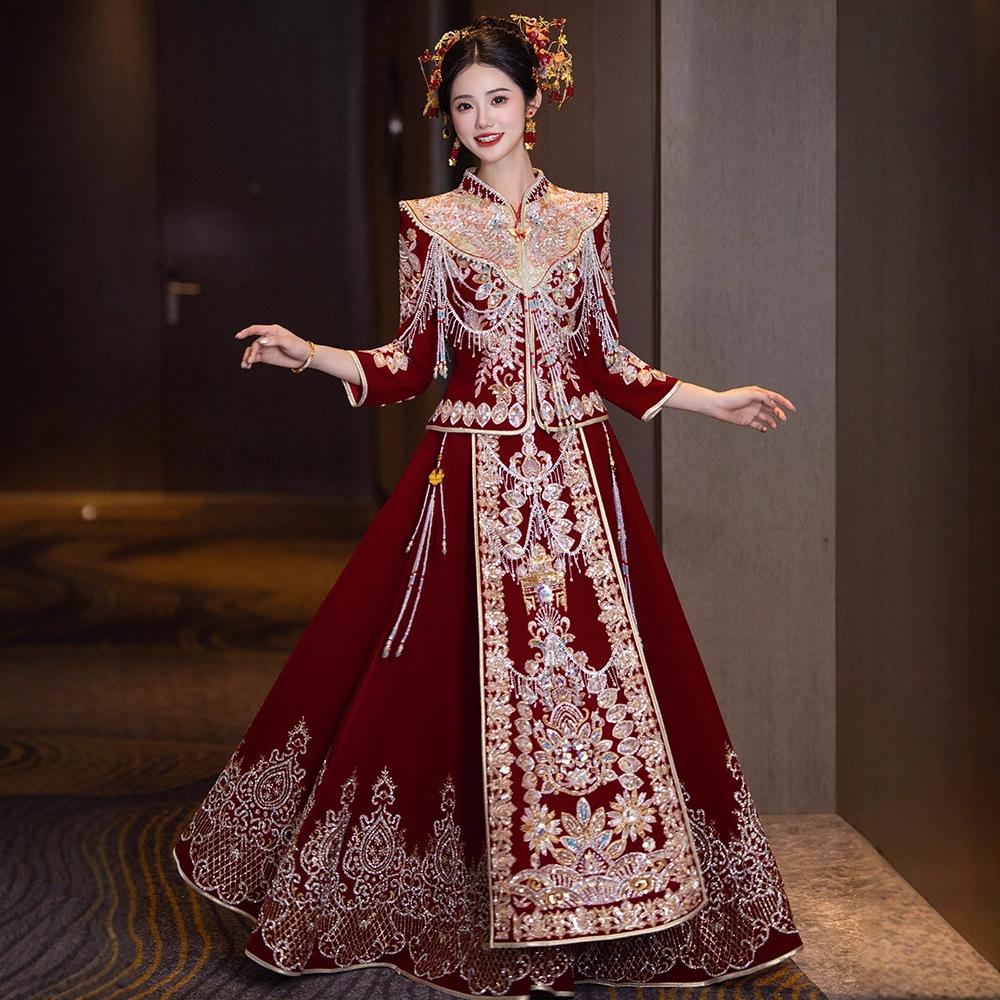 

Элегантное свадебное платье Сюхэ 2025 для невесты – Идеально для церемоний, приемов и банкетов XL