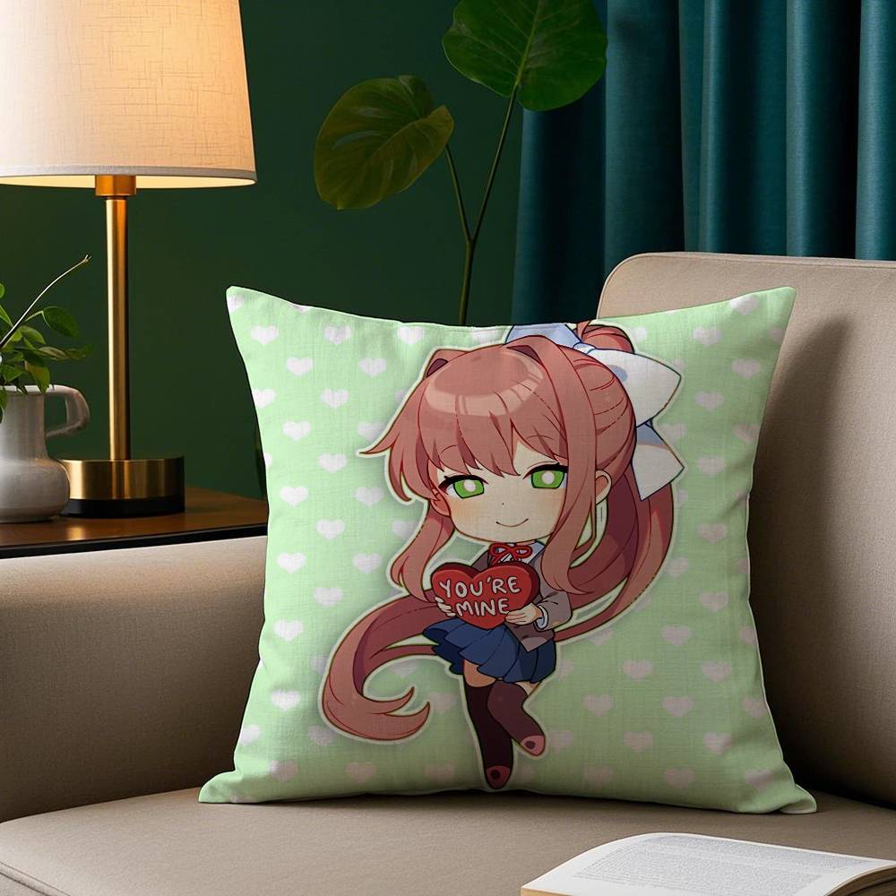 D-Doki Doki L-Literature Club Pillow Case Cozy Plush Pillow Cover Double Side Printed – Home Gift for Bedroom Decor