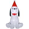 6ft Inflatable Christmas Puppy Dog Wearing Santa Hat Lighted Outdoor Decoration Blow Up Decor for Holiday Indoor
