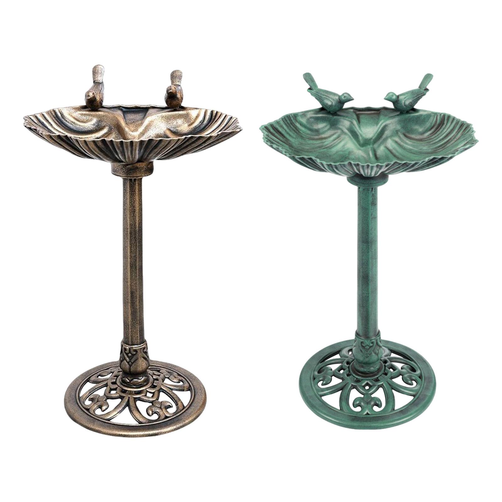 Weatherproof Vintage Garden Bird Bath Pedestal Bird Feeder Ornamental Outdoor Fountain for Yard bronzo