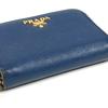 Prada 1MM268 Safiano Logo Wallet Coin Compartment Zip Around Coin Purse