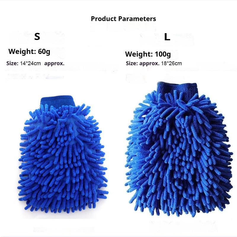 Microfiber Car Wash Gloves– Chenille Plush Rags Thickened double-sided Cleaning Tools Uses for Auto Motorcycle & Glass Detailing