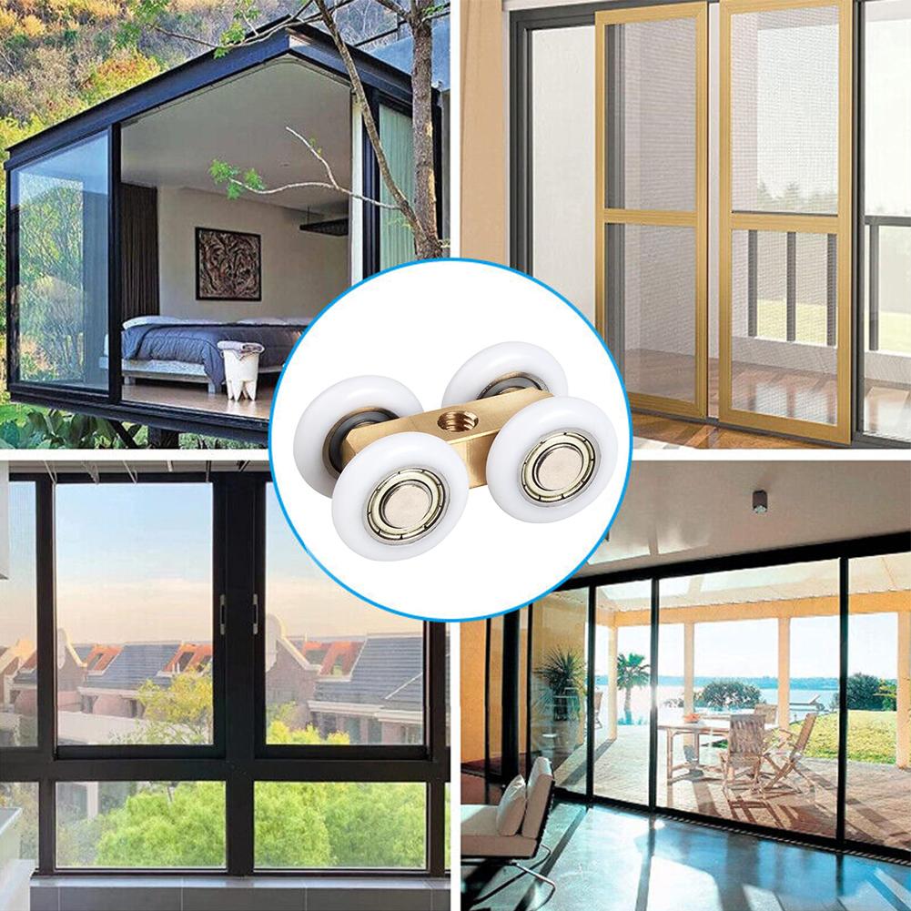 Home Improvements 20mm Roll Size Copper Castors Reinforced Bearings Easy Installation High Strength For Glass Doors