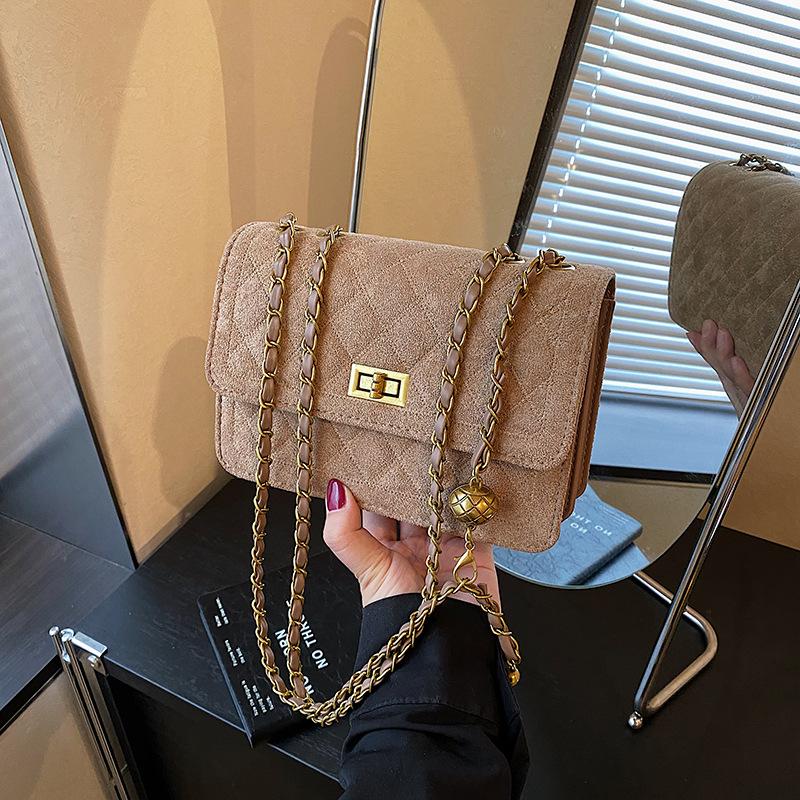 

Премиальная цепочка маленькая квадратная сумка женская осень и зима новая мода ромбовидная сумка на плечо ретро сумка-мессенджер хаки