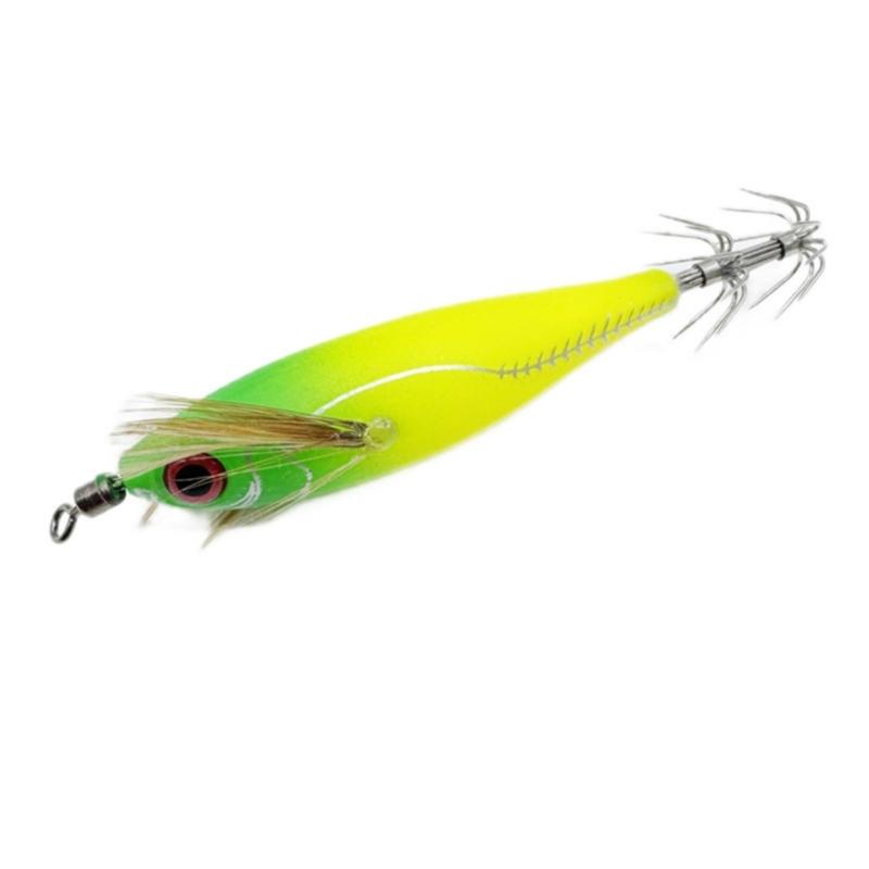 5Pcs 8cm Glow Squid Jigs Shrimp Lures Baits Squid Jigs Glow Jigs Hook for Freshwater Saltwater Fishing Artificial Baits
