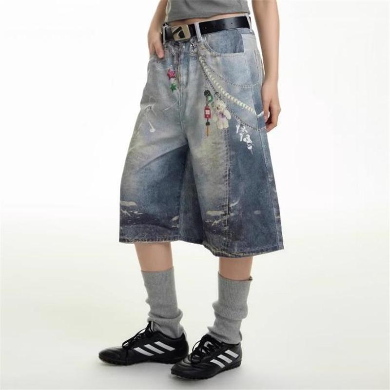 

JYL Men s Straight Jeans Light Blue Summer American Vintage Vibe Loose Denim S безодня