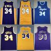 Dámský basketbalový dres Lakers NBA Shaquille O'Neal 34 Vyšívaný Sportovní oblečení Volný střih Závěsný na krku Dlouhý rukáv