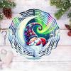 Durable Metal Garden Decor Whimsical Sleeping Gnome 3D Wind Spinner Vibrant Nighttime Design Perfect for Outdoor Yard and Garden Decoration