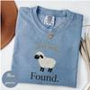 Camiseta estampada de cordero Salmo 23 cristiano, Camiseta de fe Oveja Perdida, Ropa de Pascua para la Iglesia Comfort Colors, Camiseta gráfica minimalista de animal con versículo bíblico