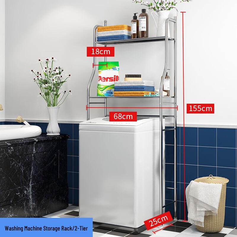 Cmaos 2-Tier Stainless Steel Bathroom & Laundry Shelf