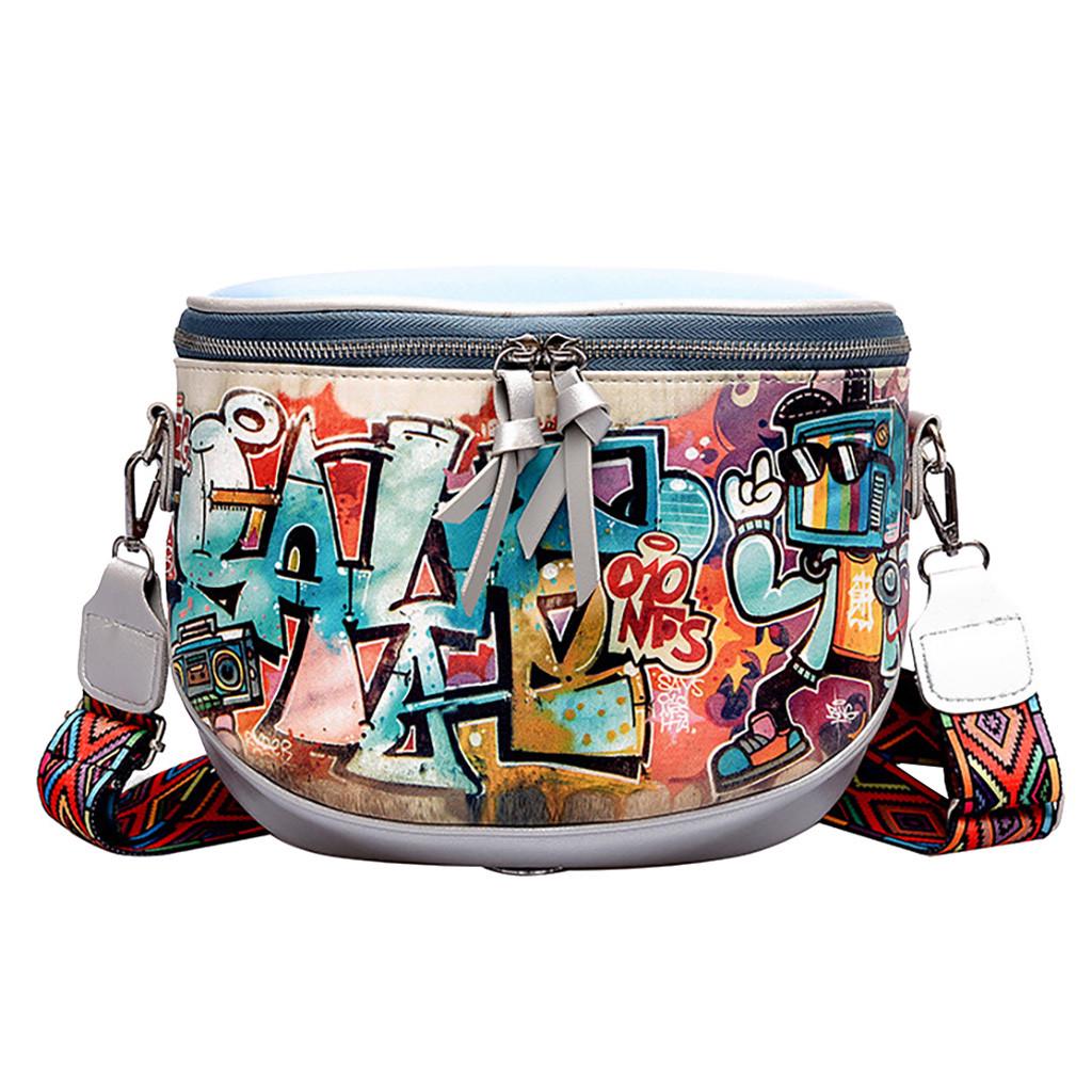 

Женские модные сумки-мессенджеры на одно плечо смешанного цвета серебряный