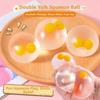 Transparent Egg-shaped Stress Relief Toy Double Egg Yolk Decompression Pinch Balls Office Toys