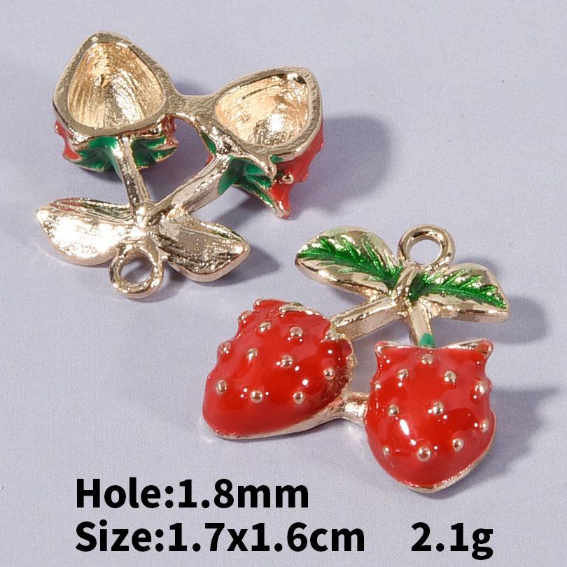 5/24pcs Cake Coffee Food Pendant Enamel Chilli/Strawberry/Cherry Charms For Jewelry Making Bulk DIY Bracelets Necklace Pendants