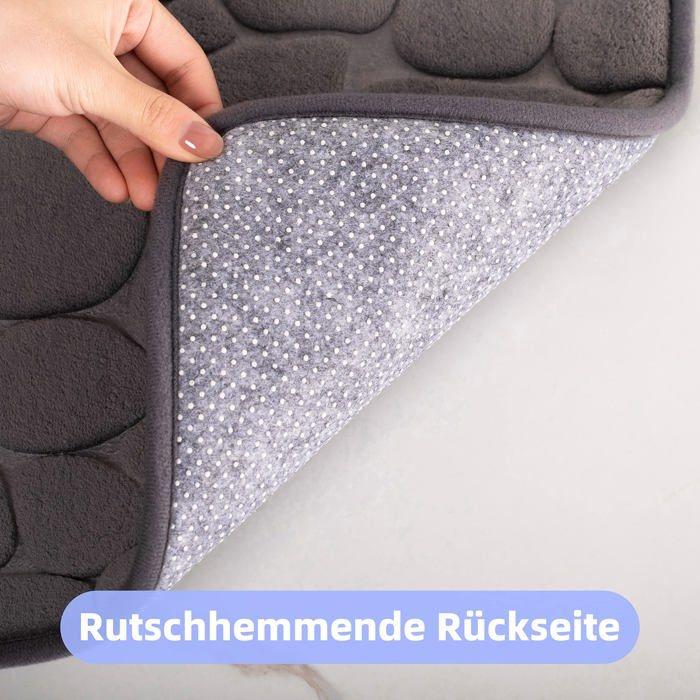 Tapis de Bain en Mousse à mémoire de Forme - Tapis de Douche Absorbant - Tapis de Bain - Antidérapant - 40 x 60 cm - Gris foncé