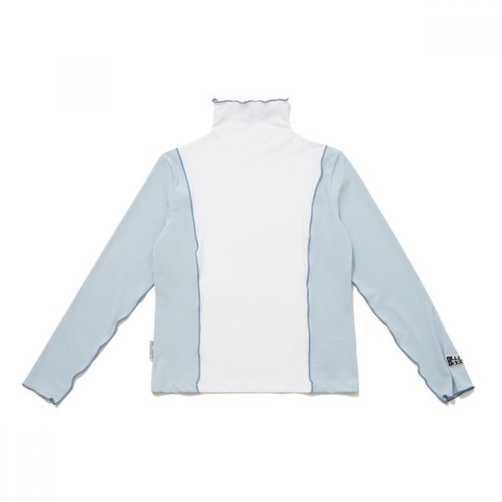 Blu DoT Color Block Mock Neck T shirT Sb