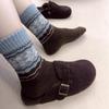 Autumn And Winter New Warm And Skin-Friendly Medium Tube Socks Merad Color Fair Island Cashmere Stacking Socks Retro Versatile Calf Socks